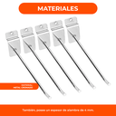 Gancho Blistero Metalico Cromado 20 Cm Panel Ranurado X50