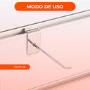 Gancho Blistero Metalico Cromado 20 Cm Panel Ranurado X50