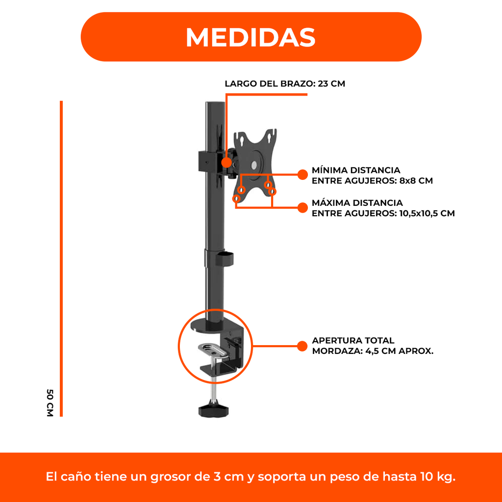 Soporte Escritorio Led Monitor Tv Brazo 18 A 32 Pulgadas