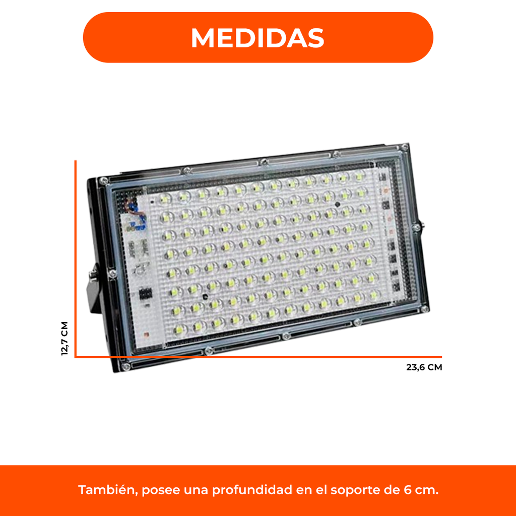 Reflector Led Rgb 100w Control Remoto Colores Ip65 220V