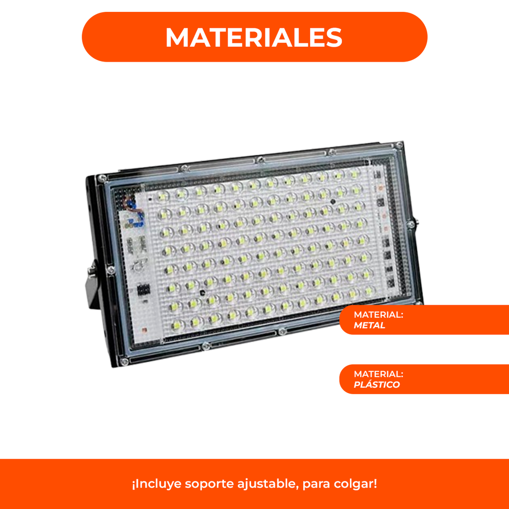 Reflector Led Rgb 100w Control Remoto Colores Ip65 220V