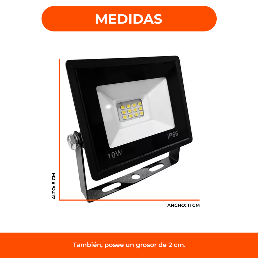 Reflector Led 10w Proyector Reflector Led Flat Exterior