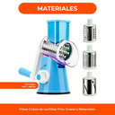 Rallador Manual Cortador Verduras Con 3 Chuchillas Acero
