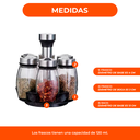 Set Especieros Acero Inoxidable Con Frascos De Vidrio X6