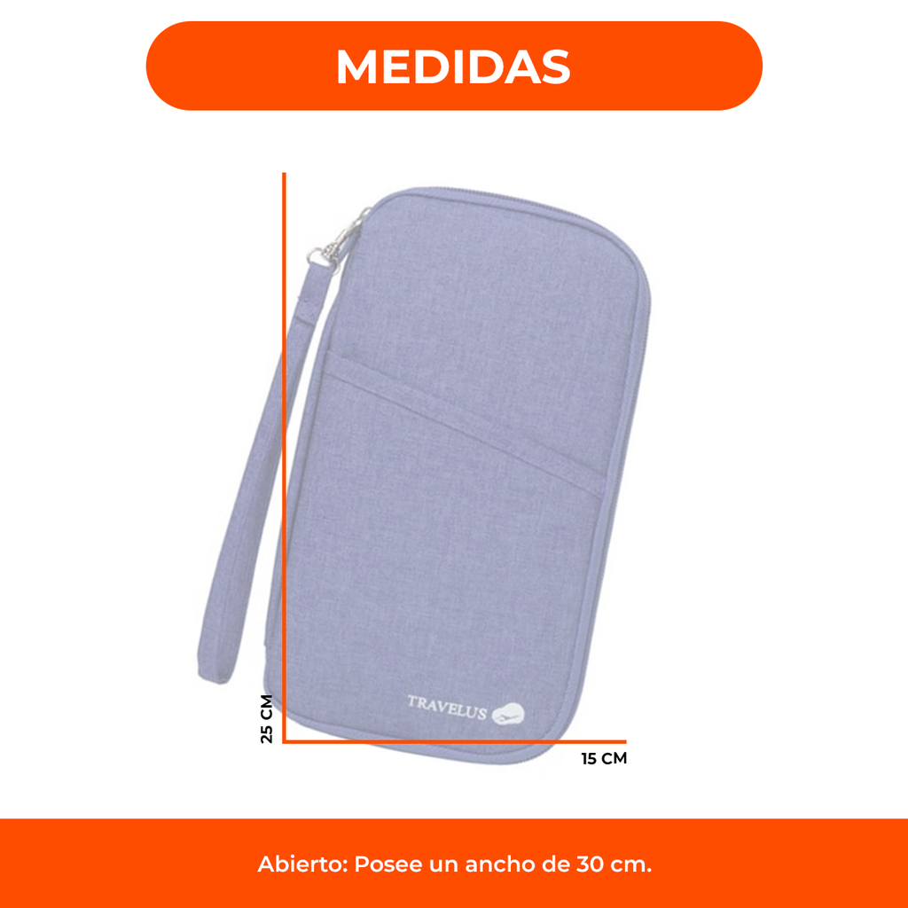 Porta Documento Con Cierre Porta Pasaporte Organizador Viaje