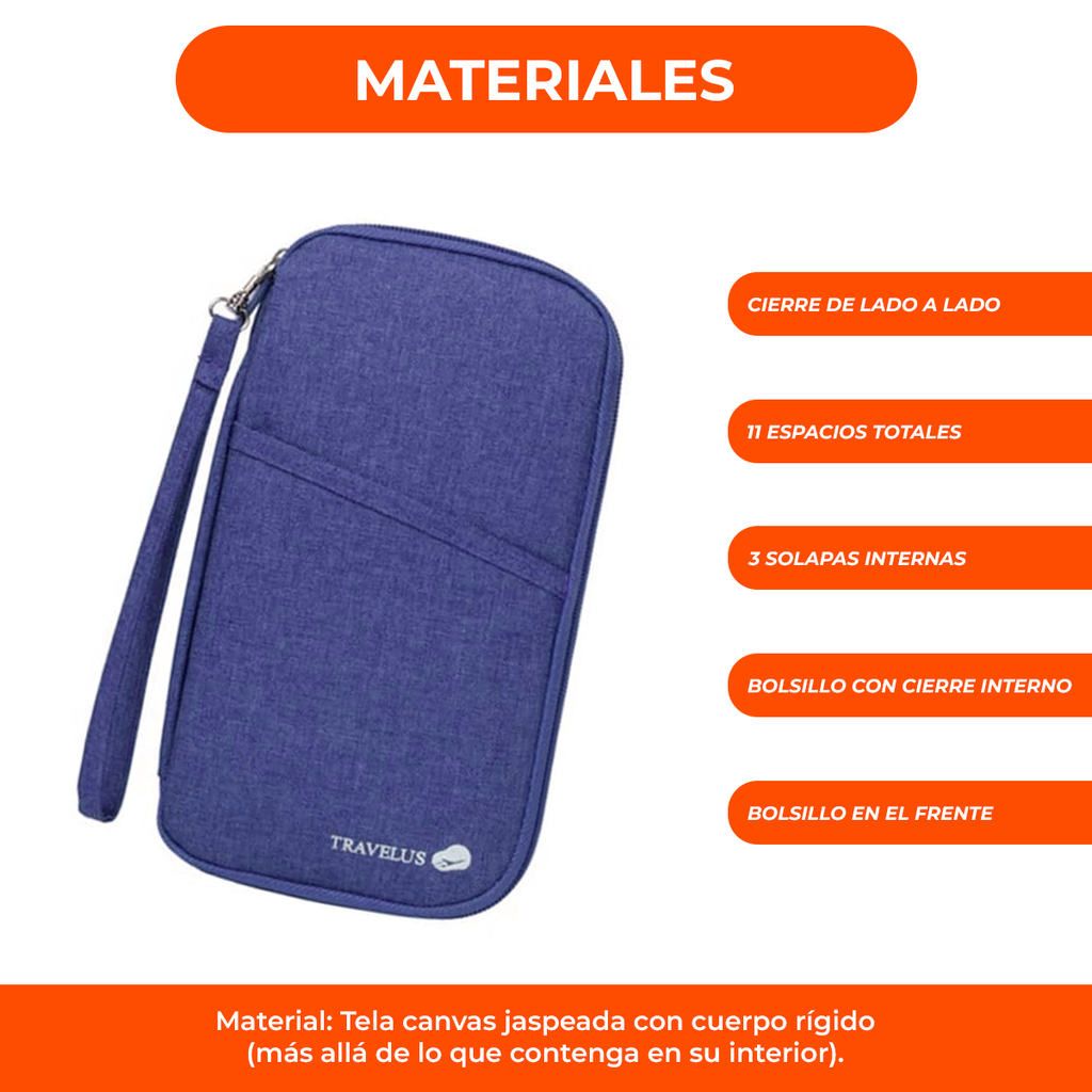 Porta Documento Con Cierre Porta Pasaporte Organizador Viaje