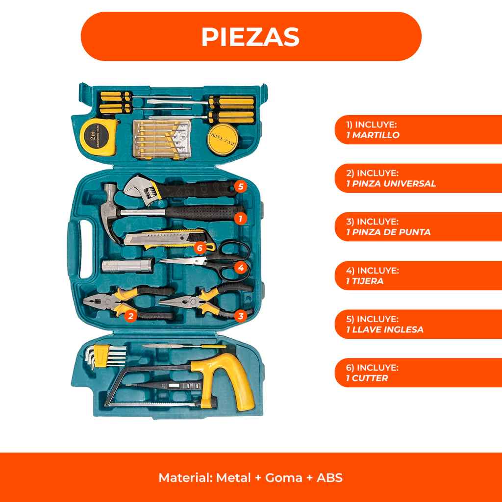 Kit Set De Herramientas De 27 Piezas Con Estuche