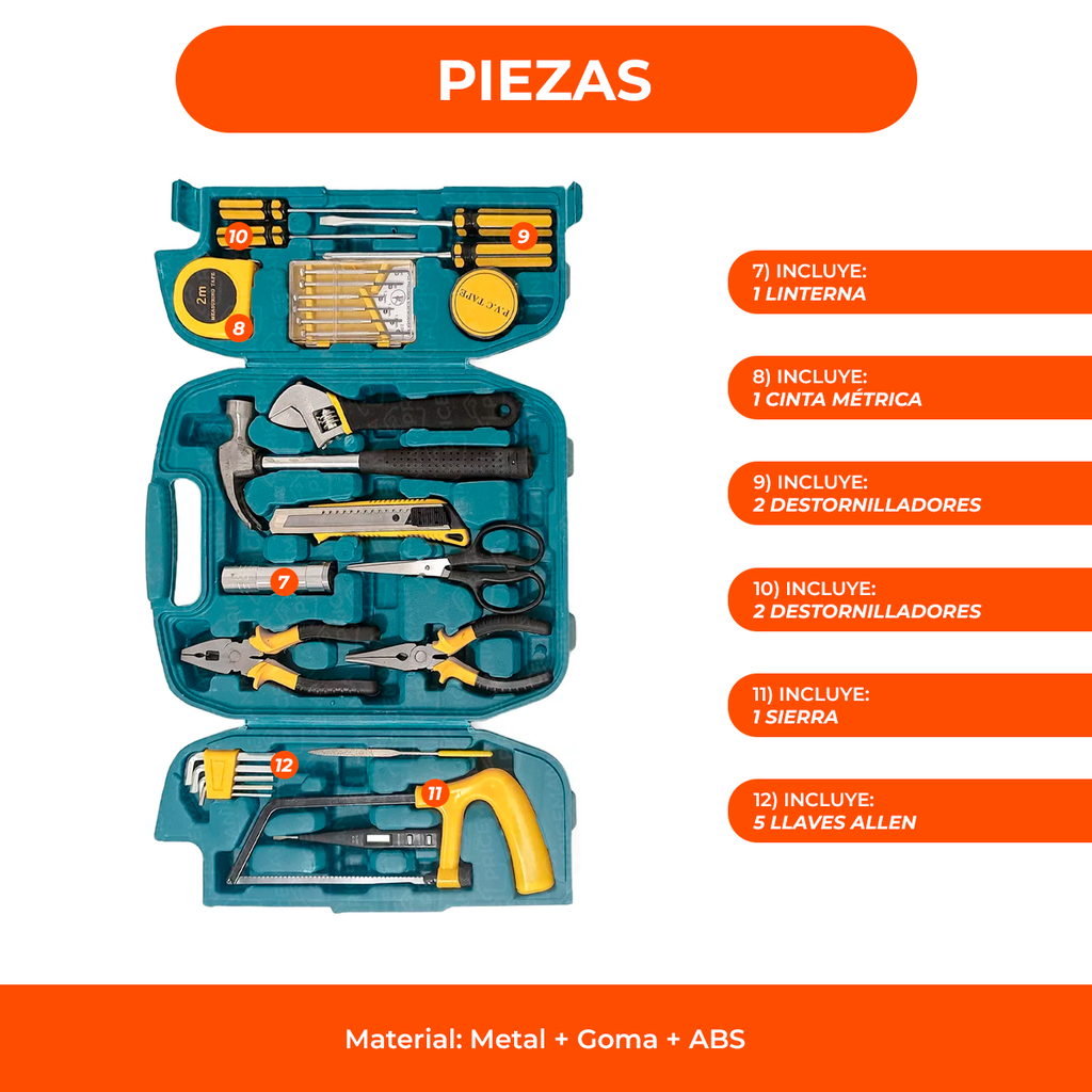 Kit Set De Herramientas De 27 Piezas Con Estuche