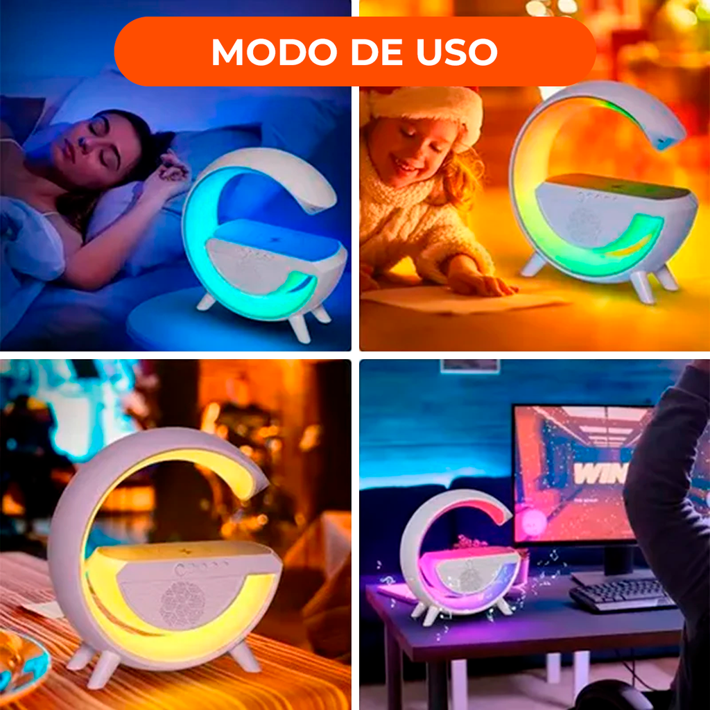 Parlante Bluetooth Rgb Velador Luz Colores Inalámbrico