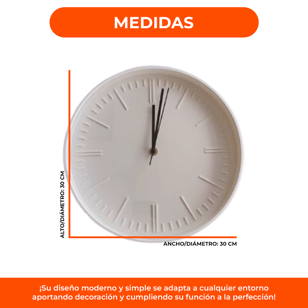 Reloj De Pared Moderno Silencioso Minimalista Tipo Quartz