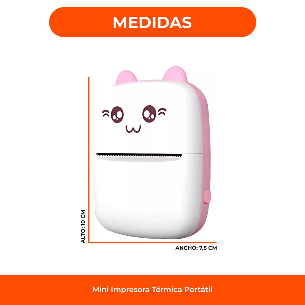 Mini Impresora Térmica Bluetooth Recargable Portátil App Color Rosa