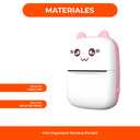 Mini Impresora Térmica Bluetooth Recargable Portátil App Color Rosa