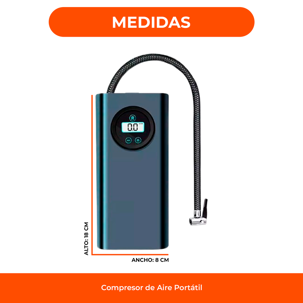 Mini compresor de Aire Inflador Portatil digital Recargable