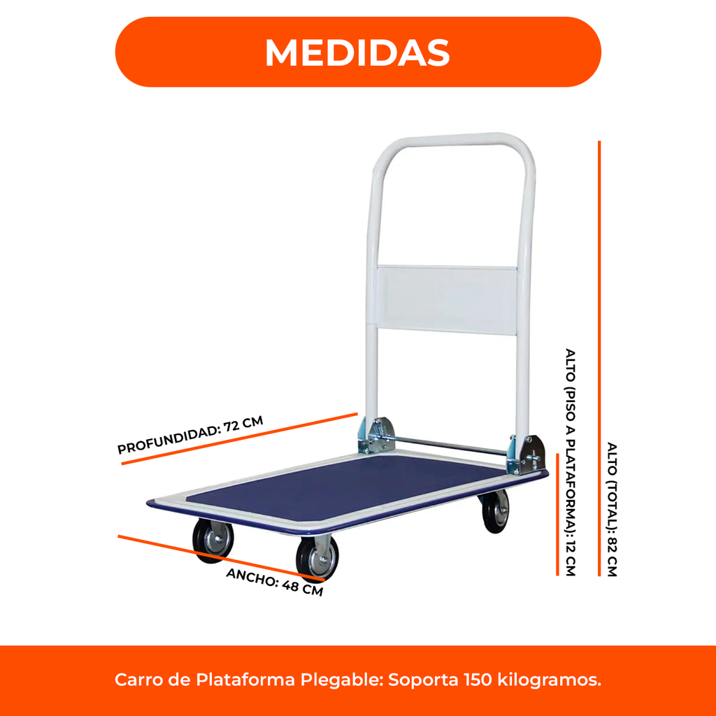 Carro Plataforma de Acero 150kg