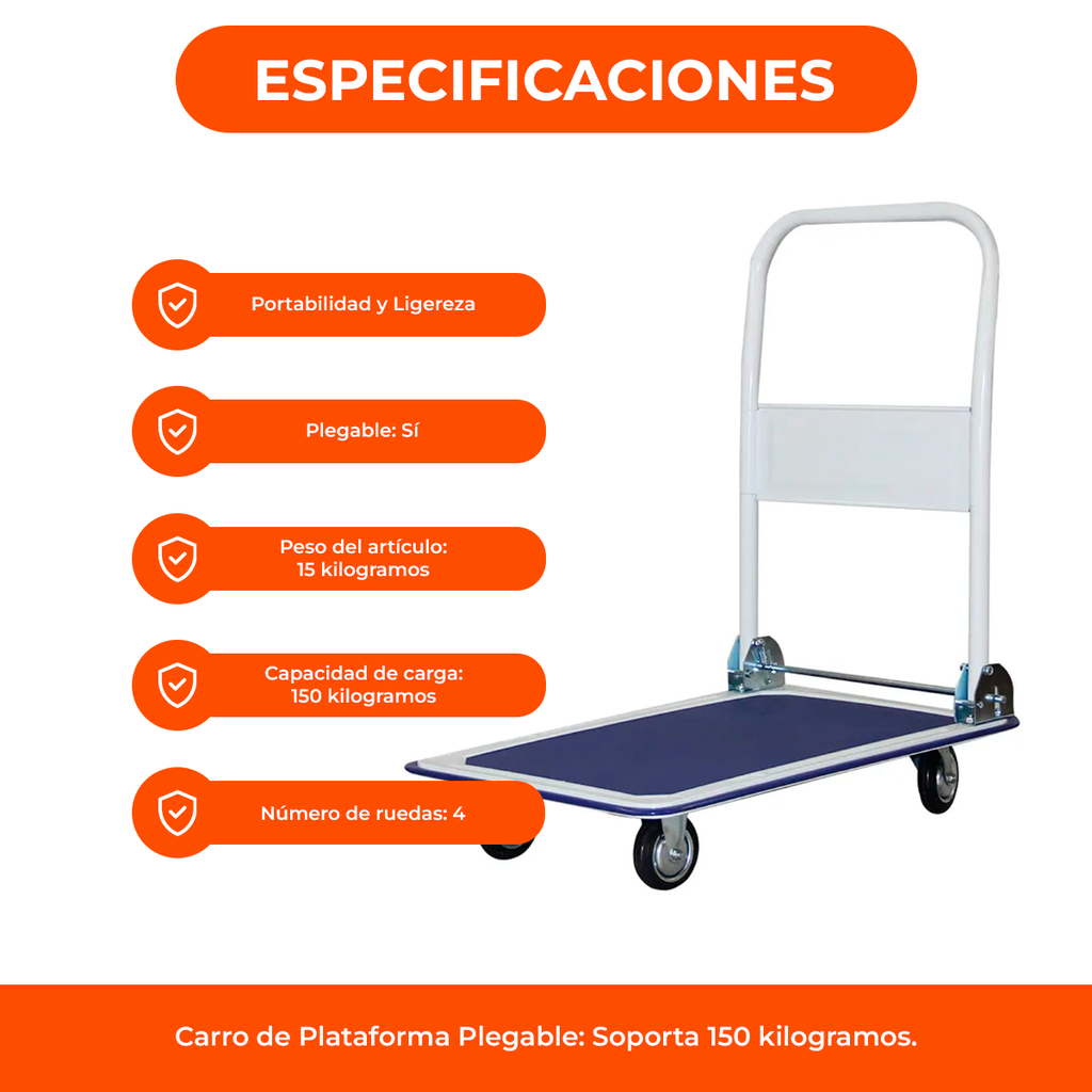 Carro Plataforma de Acero 150kg
