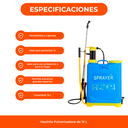 Pulverizador Fumigador De Mochila Manual Multiusos 16 Litros