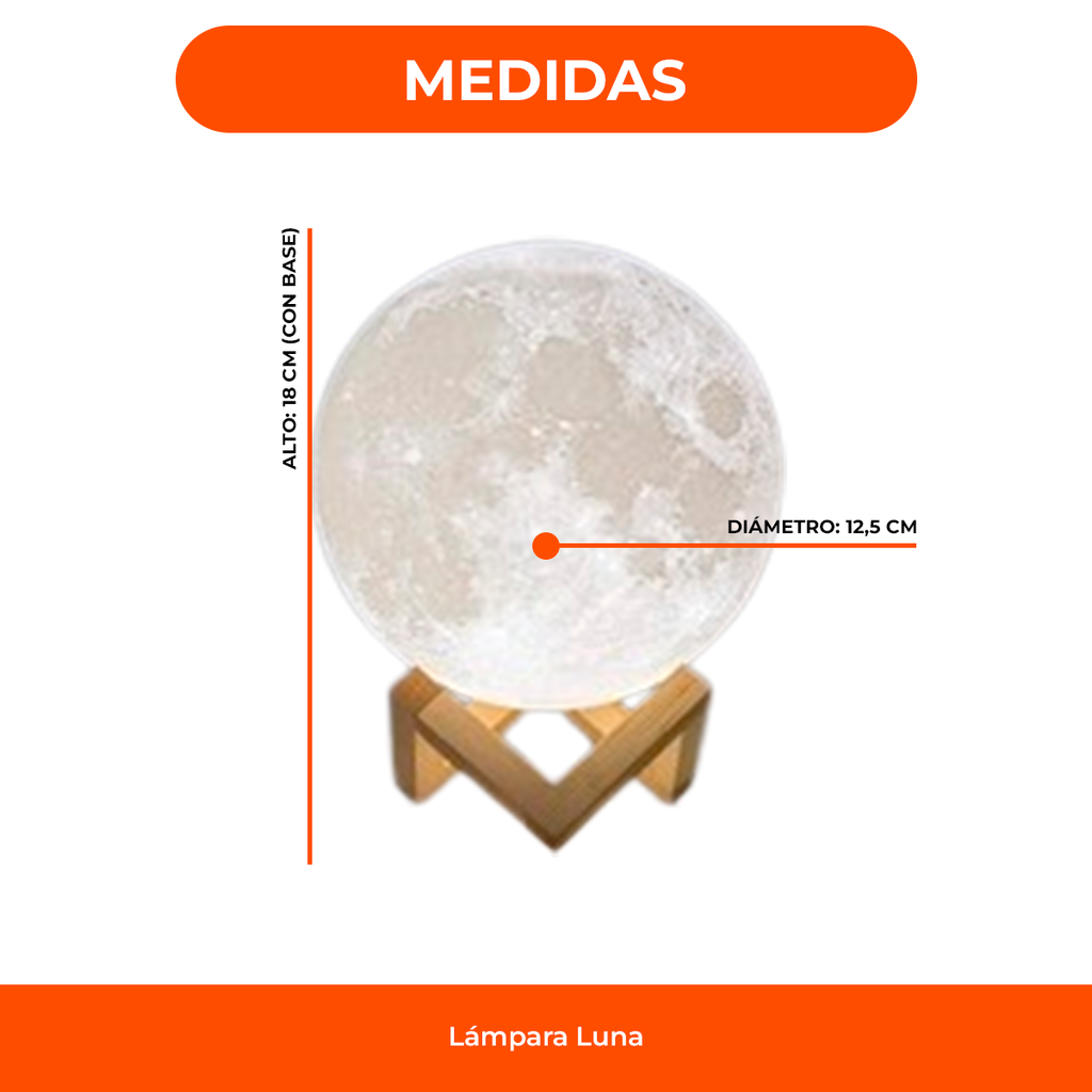 Lampara Velador RGB Luna + Control