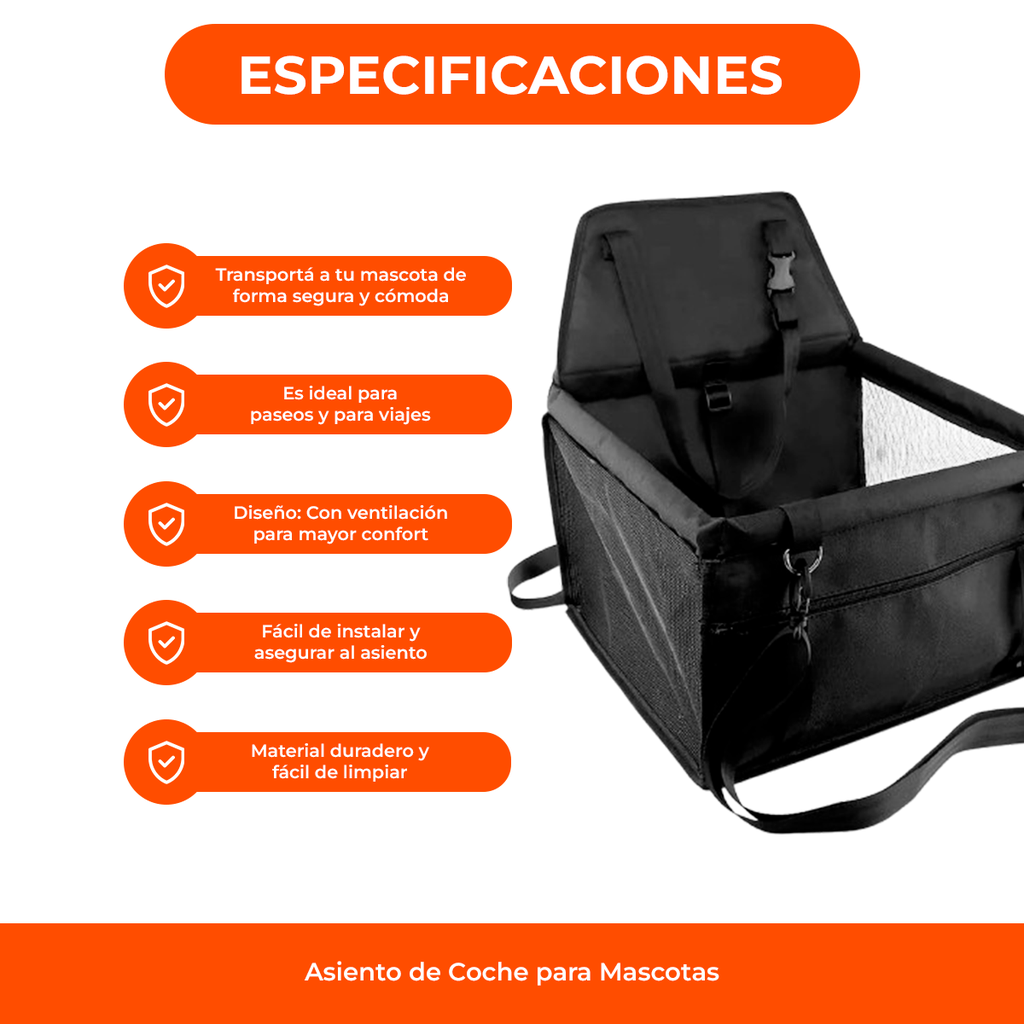 Asiento De Coche Para Perros Con Correa