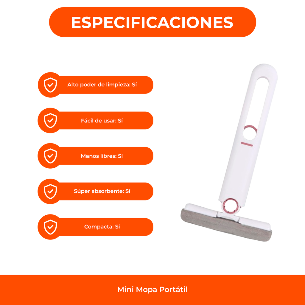 Mopa Plana Trapeador Portátil Lampaz