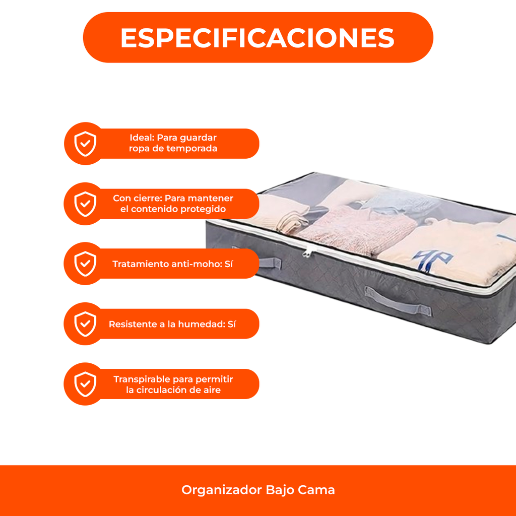 Organizador Bajo Cama Ropa Frazadas