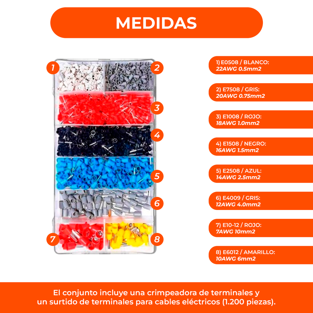Crimpeadora De Terminales Férulas Para Extremos De Cables