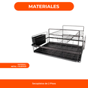 Escurridor Seca Platos Acero 2 Pisos Bandeja Secador Grande