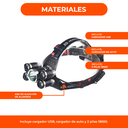 Luz Linterna Bici Minera Recargable 5 Ledscob Vincha Cabeza Color de la linterna Negro Color de la luz Blanco