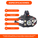 Luz Linterna Bici Minera Recargable 5 Ledscob Vincha Cabeza Color de la linterna Negro Color de la luz Blanco
