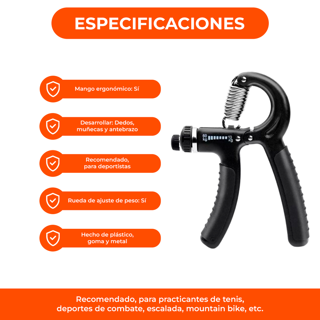 Hand Grip Regulable Rehabilitación Manopla Mano Dedo Brazo