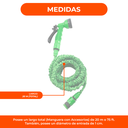 Manguera Expansible 23 Metros + Pistola De 7 Funciones Color Verde
