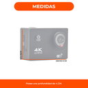 Camara Deportiva 4k Pantalla Touch Sumergible Accesor Color Negro