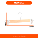 Perchas de Madera con Ganchos Broches Pantalon Premium Pack X 5
