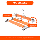 Perchas de Madera con Ganchos Broches Pantalon Premium Pack X 5