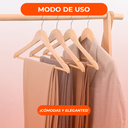 Perchas de Madera Lustradas 1° Calidad X 3 Unidades Premium