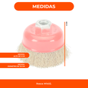 Cepillo Copa Circular Descarbonizador Amoladora Bronceado
