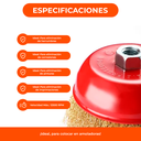 Cepillo Copa Circular Descarbonizador Amoladora Bronceado