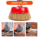 Cepillo Copa Circular Descarbonizador Amoladora Bronceado