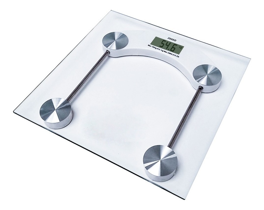 Balanza de Baño Vidrio Y Acero Lcd Digital 150kg Cuadrada