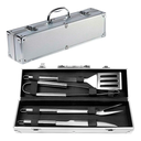 Kit Asador Set De Parrilla 5 Piezas Acero Inoxidable Estuche 37*7cm