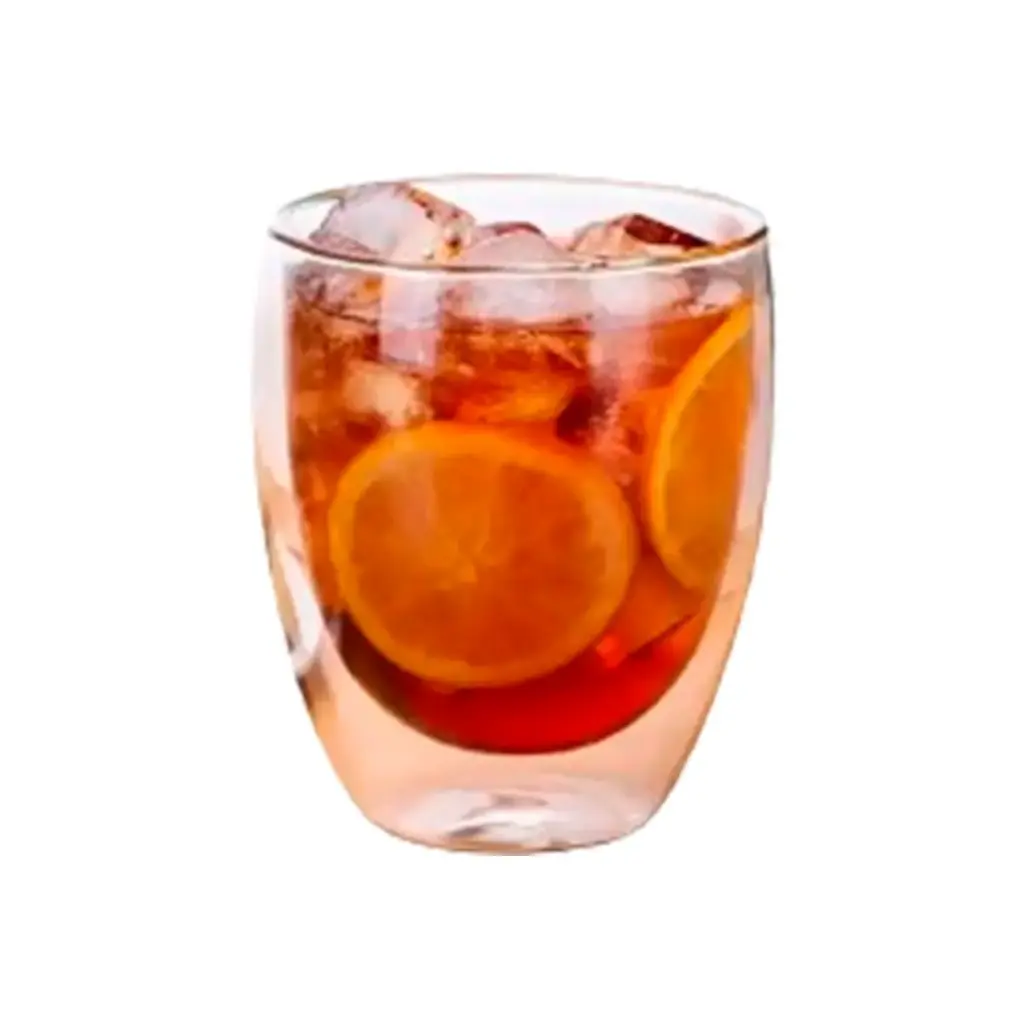 Vaso Doble Fondo Vidrio Transparente 350 Ml Cafe Agua Vino.