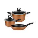 Batería De Cocina 3 Piezas Con 2 Tapas De Vídrio Sartén