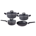 Bateria Ollas De Cocina 4 Piezas Teflon Y 3 Tapas Vídrio