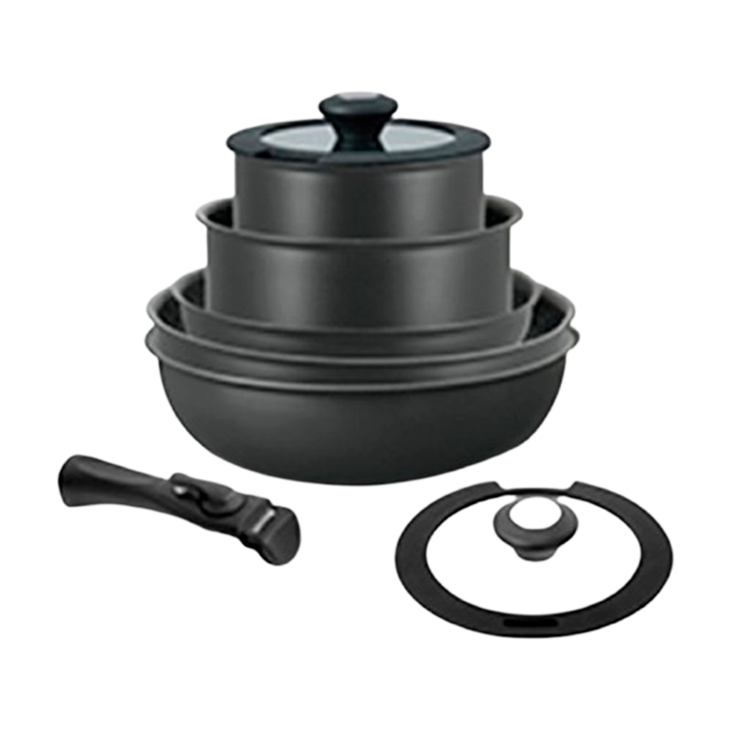 Bateria Cocina 8pz Desmontable Induccion Antiadherente Mango