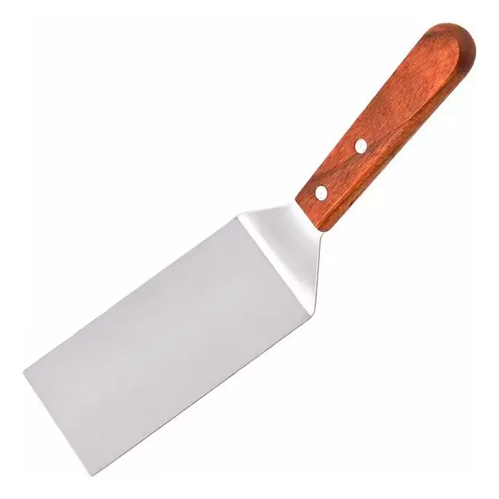 Espatula Bbq Multiuso Churrasquera Asado Cocina Mango Marrón 30cm