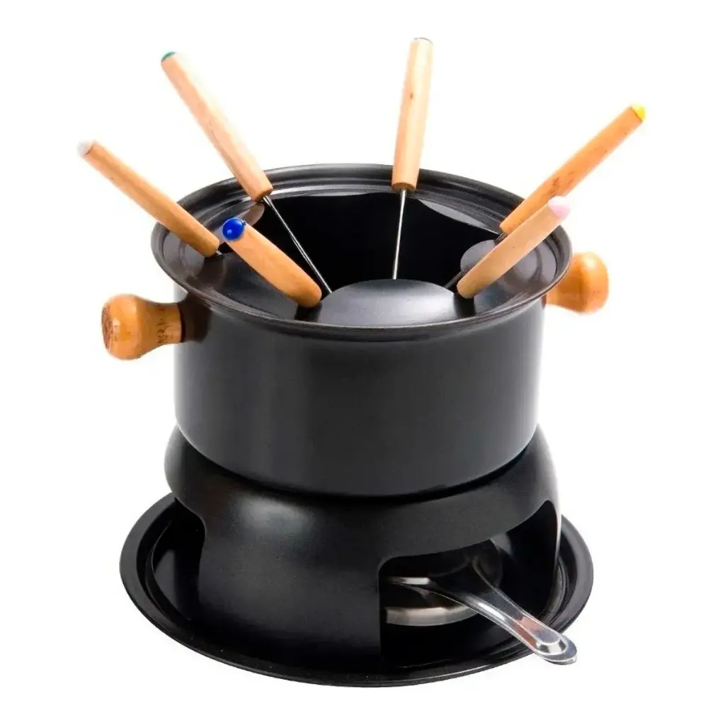 Set Fondue Teflon Antiadherente 10 Piezas base Fondeau Fondiu