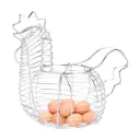 Porta Huevos Gallina Huevera Cromada Animal Granja Cocina