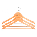 Perchas de Madera Lustradas 1° Calidad. Premium Pack x 3