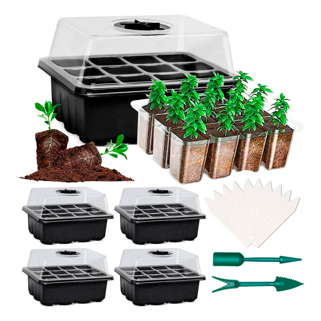 Charolas Germinadoras Semillero Invernadero 5pz Con Luz