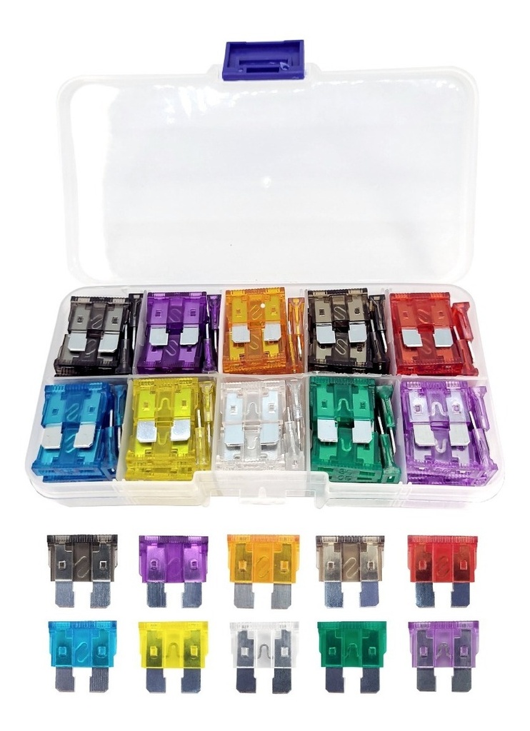 100 Fusibles Auto Ficha Plana + Organizador