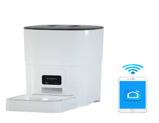 Comedero Mascotas Automático 6l Temporizador Usb Alimentador Blanco